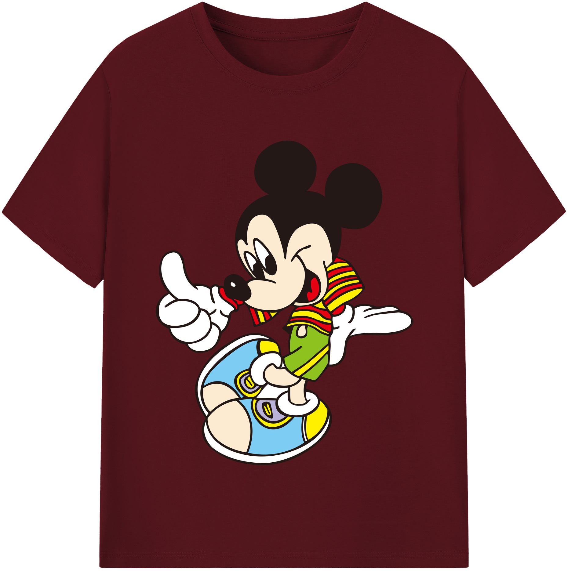（画像用） ミッキーマウス Mickey Mouse 綿100％半袖Tシャツ（フロントプリント）